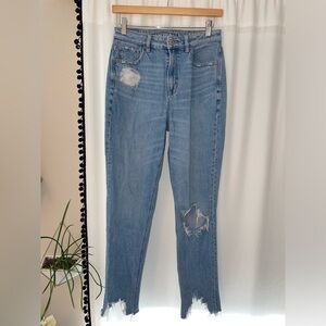 American Eagle highest rise mom Jean women’s 4 x-long distressed ripped denim